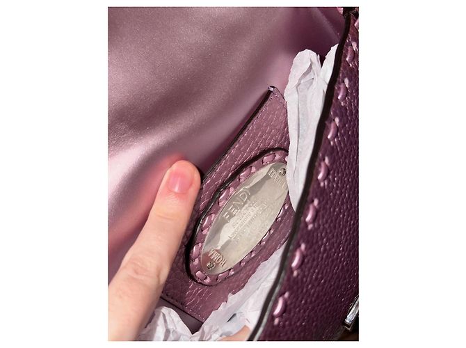 Fendi Baguette Tasche aus rosa Metallic-Leder Pink Metallisch - Ansicht 16
