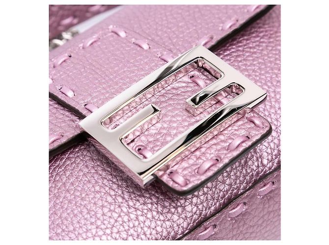 Fendi Baguette Tasche aus rosa Metallic-Leder Pink Metallisch - Ansicht 2