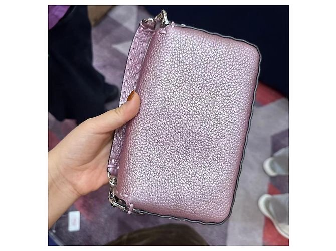 Fendi Baguette Tasche aus rosa Metallic-Leder Pink Metallisch - Ansicht 5