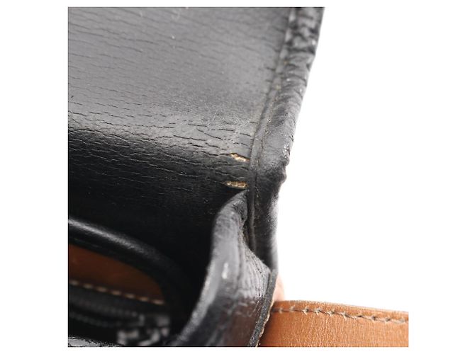 Borsa a tracolla in pelle Christian Dior Marrone Nero - vista 10