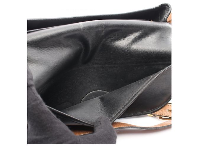 Borsa a tracolla in pelle Christian Dior Marrone Nero - vista 11