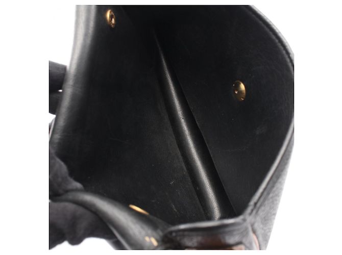 Borsa a tracolla in pelle Christian Dior Marrone Nero - vista 12