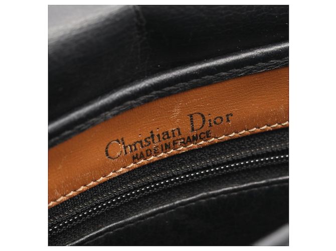 Borsa a tracolla in pelle Christian Dior Marrone Nero - vista 4