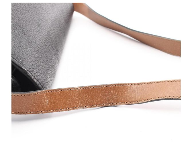 Borsa a tracolla in pelle Christian Dior Marrone Nero - vista 7