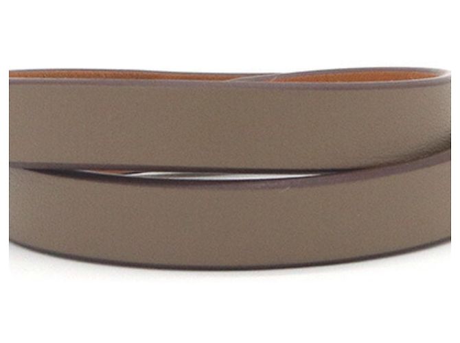 Hermès Bracciale Hermes Mini Kelly Double Tour Taupe - vista 2