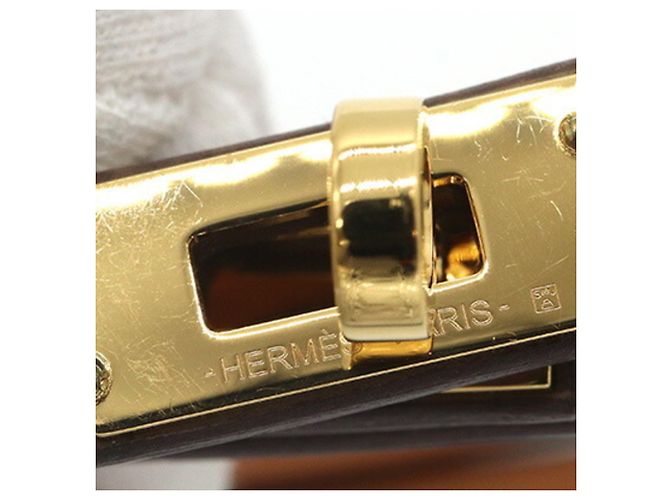 Hermès Bracciale Hermes Mini Kelly Double Tour Taupe - vista 5