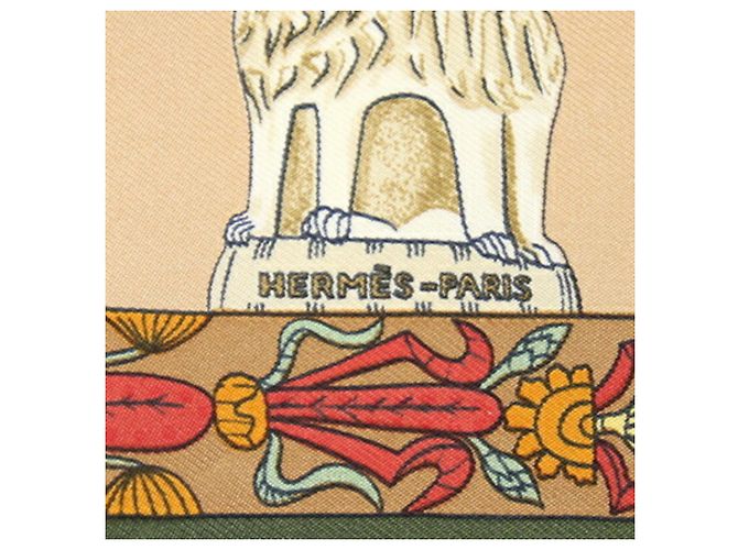 Hermès Sciarpa in seta Hermes - Carre 42 TORANA Beige Verde Cachi - vista 2