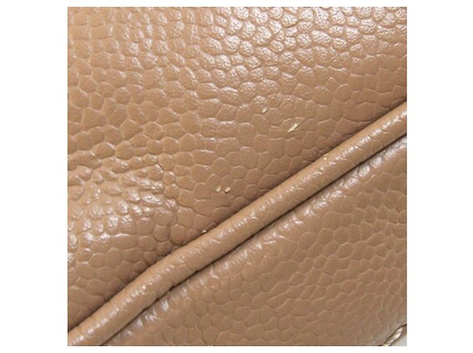 Borsa Chanel in pelle di vitello martellata beige - vista 3