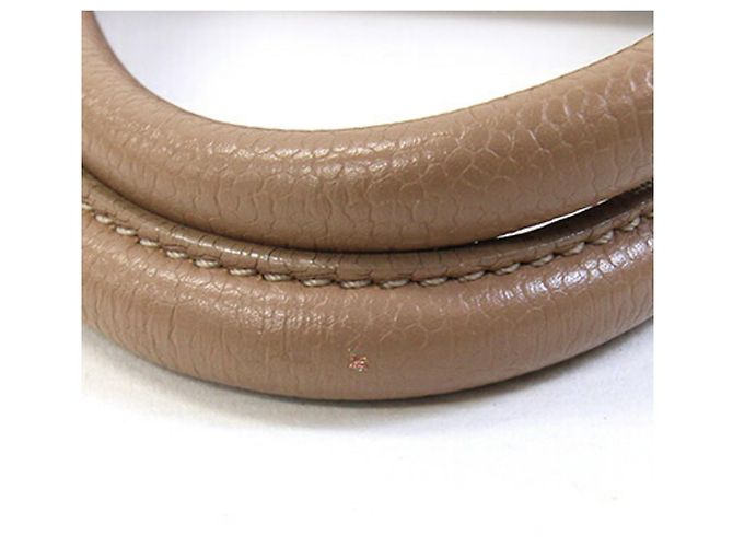 Borsa Chanel in pelle di vitello martellata beige - vista 5