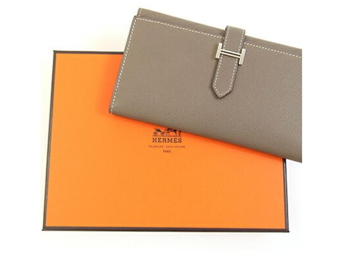 Hermès Bearn Dupli Tri-fold Long Wallet Taupe - Ansicht 10
