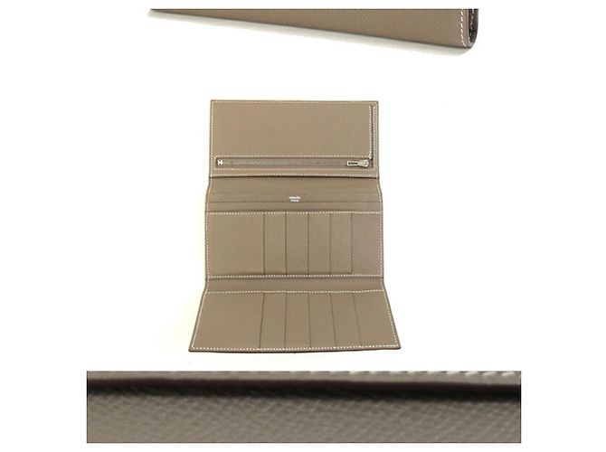 Hermès Bearn Dupli Tri-fold Long Wallet Taupe - Ansicht 2