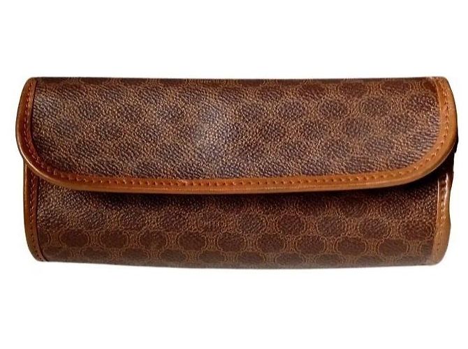 Céline Celine Macadam Canvas Shoulder Bag Brown - view 6