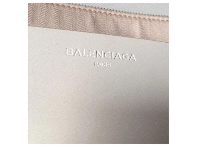 Balenciaga Pochette Pouch Bianco Beige - vista 3