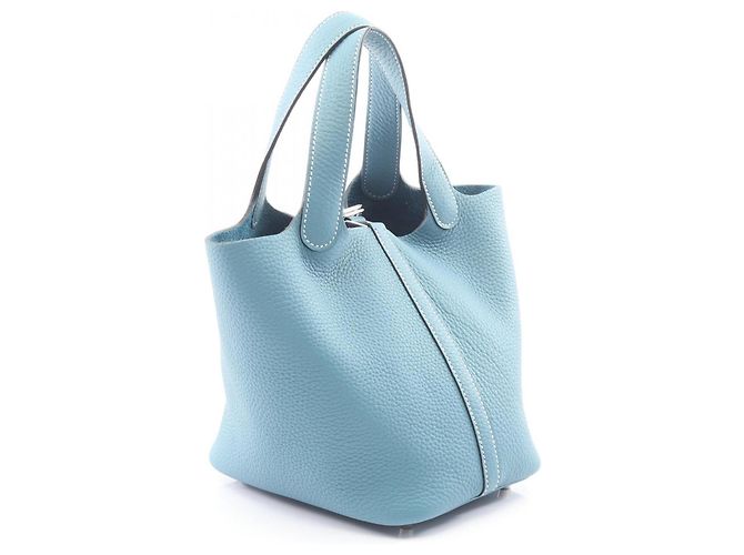 Hermès Borsa Hermes Picotin Lock PM New Blue Jean - vista 2