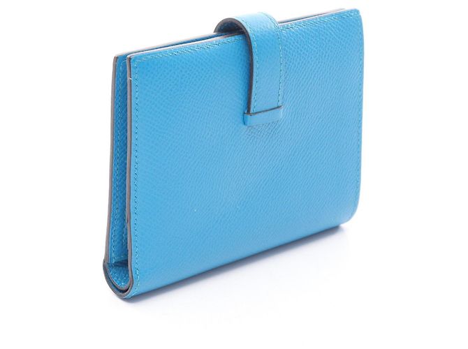 Cartera compacta de dos pliegues Hermès Bearn Azul - vista 2