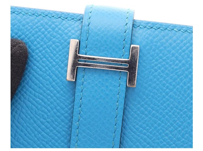 Cartera compacta de dos pliegues Hermès Bearn Azul - vista 7