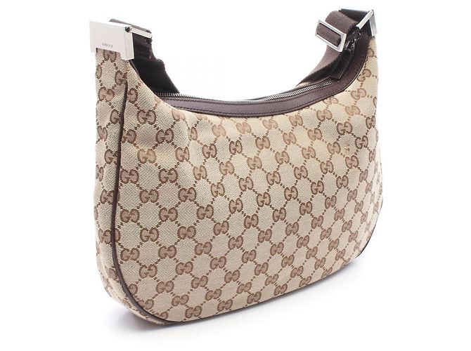 Borsa a Spalla Gucci GG Canvas Marrone Beige - vista 2