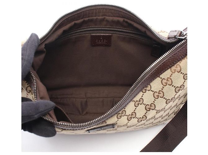 Borsa a Spalla Gucci GG Canvas Marrone Beige - vista 3