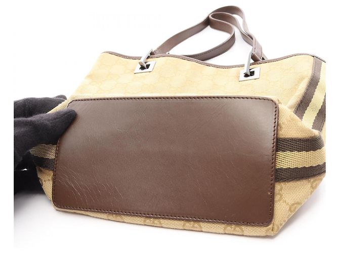Borsa Tote Gucci GG Canvas Marrone Beige - vista 10