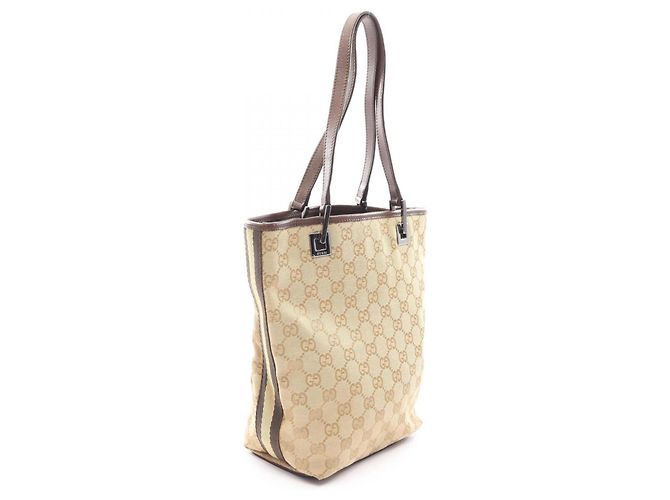 Borsa Tote Gucci GG Canvas Marrone Beige - vista 2