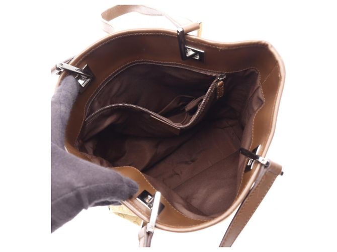 Borsa Tote Gucci GG Canvas Marrone Beige - vista 3