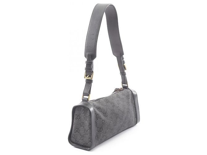 Borsa a tracolla in denim nero Gucci - vista 2