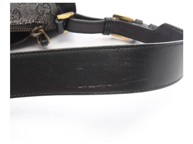 Borsa a tracolla in denim nero Gucci - vista 7