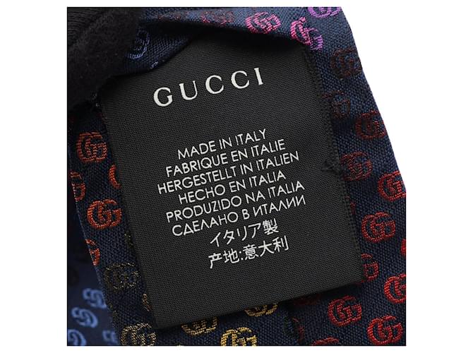 Cravatta in seta Gucci Multicolore Blu navy - vista 5