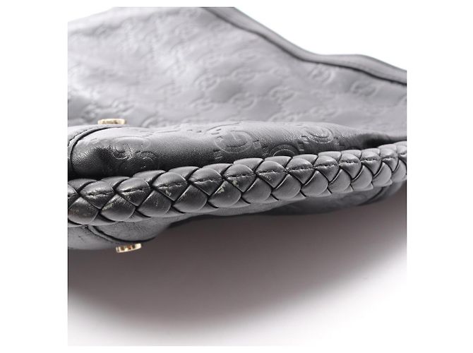 Borsa a tracolla Gucci Interlocking G Guccissima Nero - vista 10