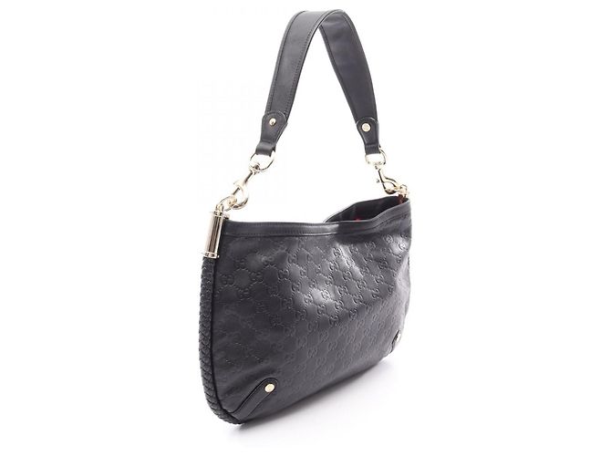 Borsa a tracolla Gucci Interlocking G Guccissima Nero - vista 2