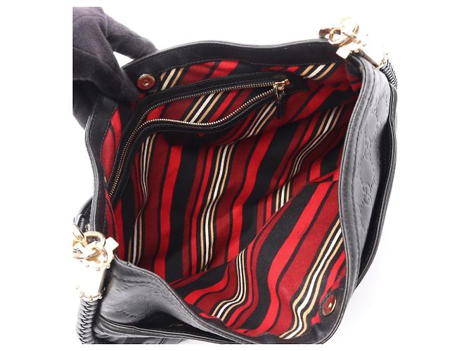 Borsa a tracolla Gucci Interlocking G Guccissima Nero - vista 3