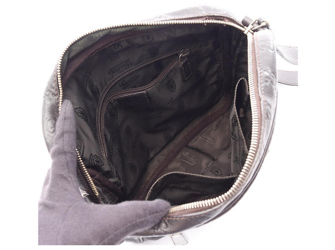 Borsa a tracolla in pelle marrone Gucci Guccissima - vista 3