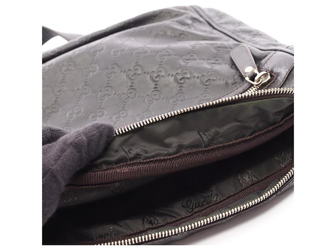 Borsa a tracolla in pelle marrone Gucci Guccissima - vista 5