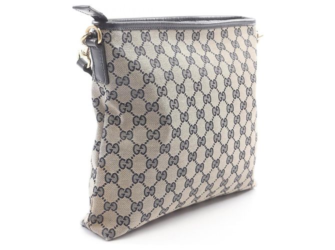 Borsa a tracolla Gucci Sherry Line GG Canvas Beige Blu navy - vista 2