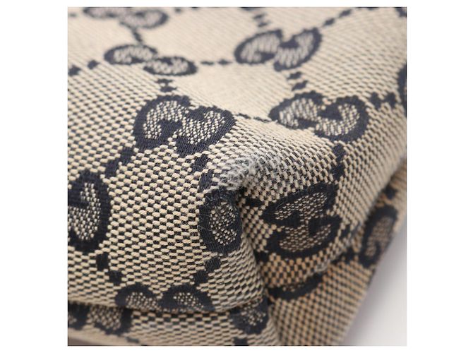 Borsa a tracolla Gucci Sherry Line GG Canvas Beige Blu navy - vista 6