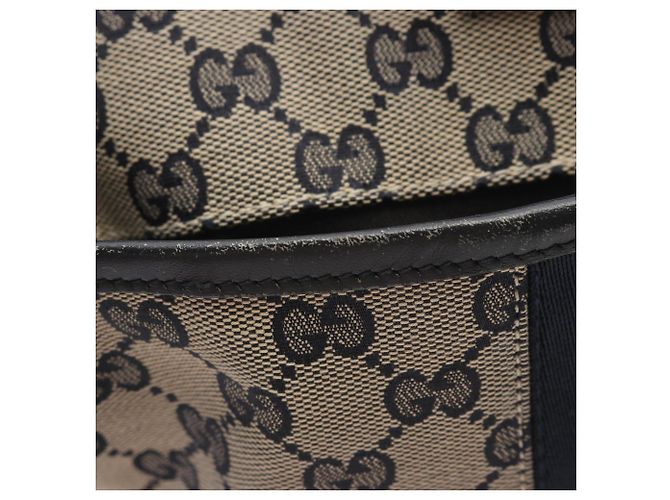Borsa a tracolla Gucci Sherry Line GG Canvas Beige Blu navy - vista 7