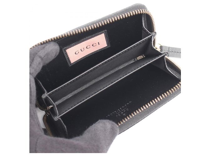 Gucci Ghost Leder-Kleingeldbeutel Schwarz Blau Gelb - Ansicht 3