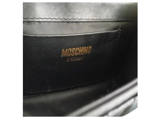 Moschino Borsa a tracolla in pelle trapuntata nera Logo M Nero - vista 3