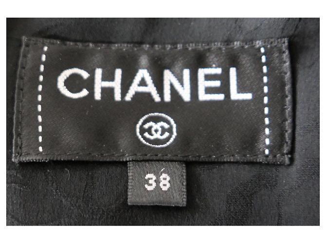 Chanel Top sin mangas de tweed de pata de gallo Fall 2017 Negro Plata - vista 7