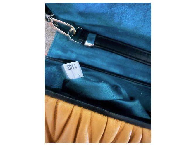Miu Miu Borsa in pelle gialla e pitone Nero Verde Giallo - vista 7