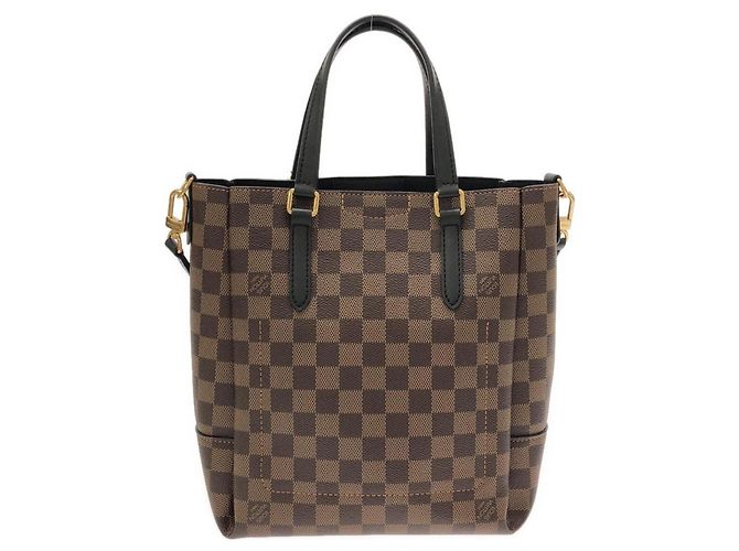 Borsa Louis Vuitton Damier Belmont BB Nero Damier ebene - vista 2