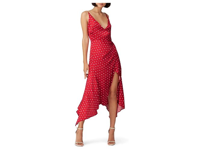 Haney Olivia Slip Dress Rot & Weiß mit Polka Dots - Ansicht 2