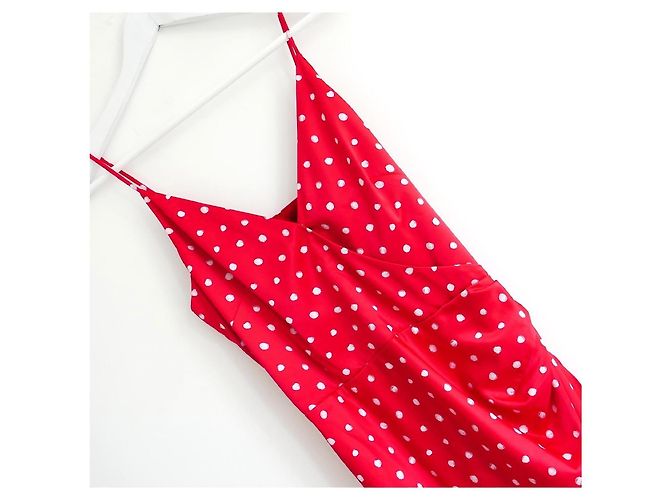 Haney Olivia Slip Dress Rot & Weiß mit Polka Dots - Ansicht 5
