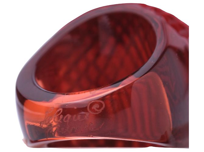 Autre Marque Anello Serpente Lalique in Cristallo Rosso Rubino Gioiello Serpente Mib - vista 4