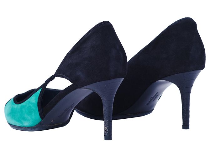 Escarpins Salvatore Ferragamo Fiaba em couro e camurça Multicor - vista 3