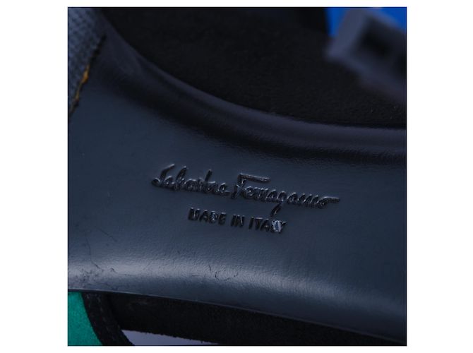 Escarpins Salvatore Ferragamo Fiaba em couro e camurça Multicor - vista 7