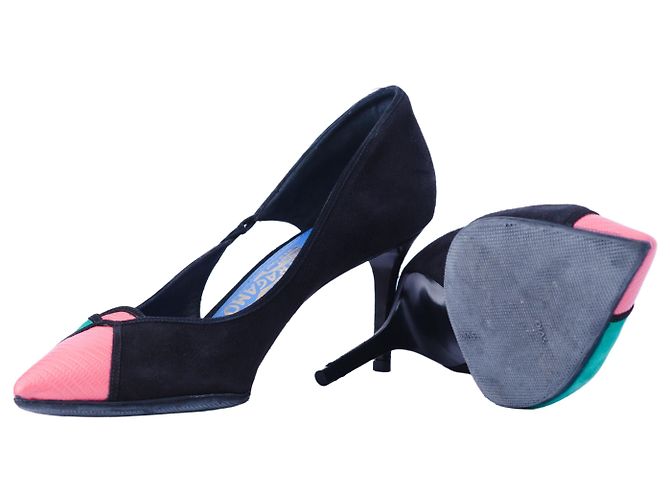 Escarpins Salvatore Ferragamo Fiaba em couro e camurça Multicor - vista 8