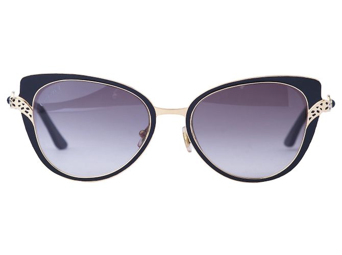 Gafas de Sol Cartier Metal Pearl Cat Eye Black Silver - vista 2