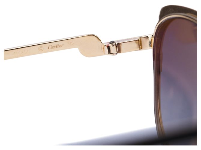 Gafas de Sol Cartier Metal Pearl Cat Eye Black Silver - vista 5
