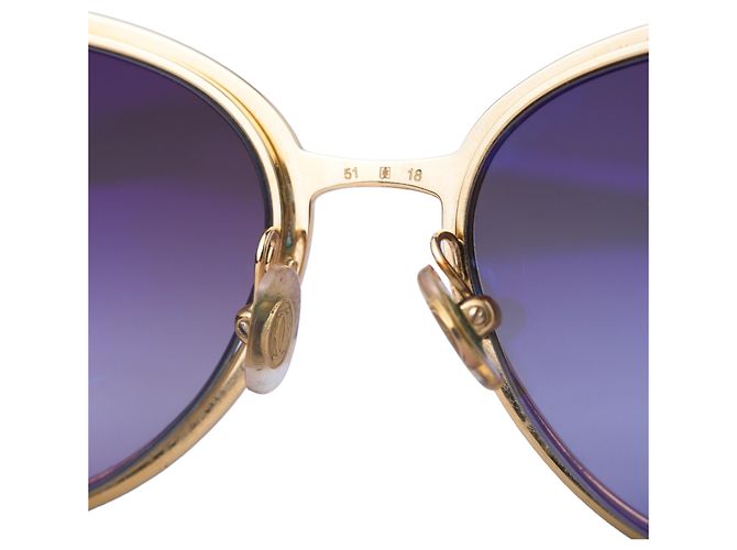 Gafas de Sol Cartier Metal Pearl Cat Eye Black Silver - vista 7